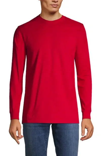 Lands' End Super-t Long Sleeve T-shirt In Rich Red