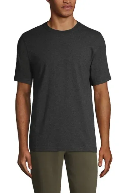 Lands' End Super-t Short Sleeve T-shirt In Dark Charcoal Heather