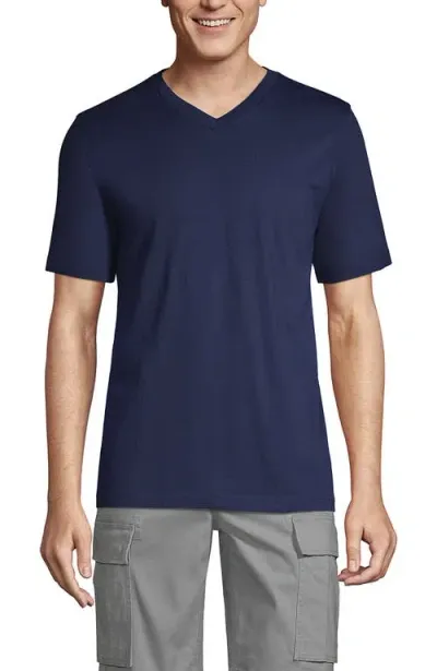 Lands' End Super-t Short Sleeve V-neck T-shirt In Radiant Navy