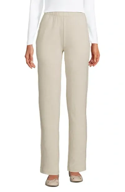 Lands' End Sport Knit High Rise Pants In Flax Heather