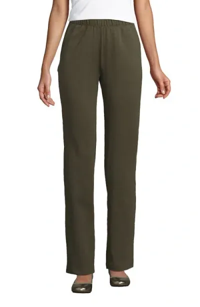 Lands' End Sport Knit High Rise Pants In Forest Moss