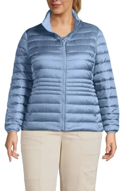 Lands' End Plus Size Wanderweight Ultralight Packable Down Jacket In Light Cornflower Shine