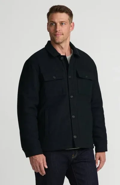 Lands' End Wool Blend Shirt Jacket In Lush Forest Herringbone