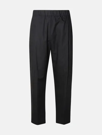 Laneus Black Cotton Trousers