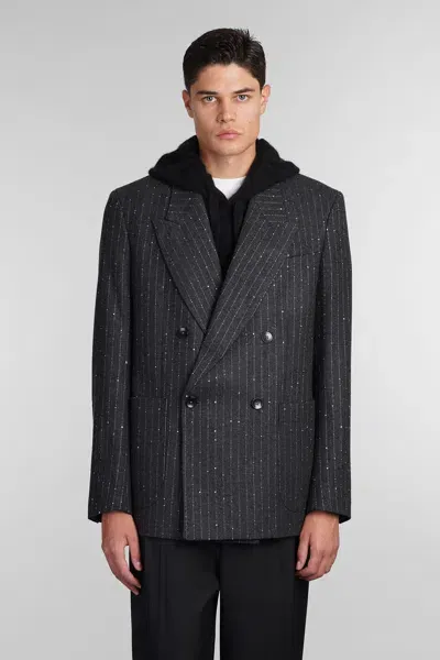 Laneus Blazer In Grey Wool