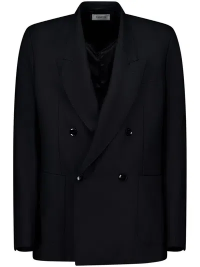 Laneus Double Breasted Blazer In Black