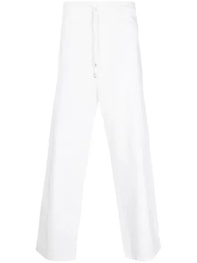 Laneus Drawstring-fastening Loose-fit Trousers In Weiss