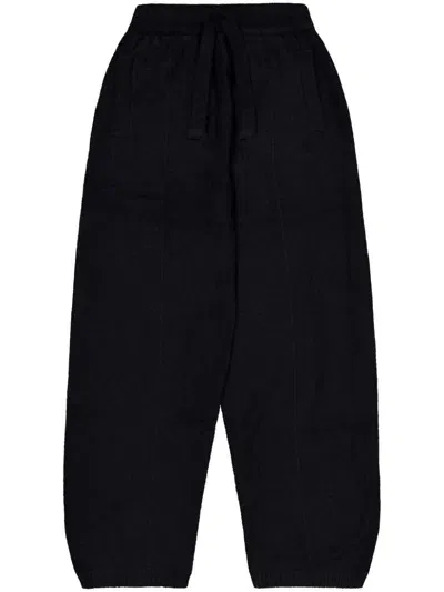 Laneus Elasticated Drawstring Track Pants In Black