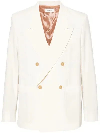 Laneus Peak-lapels Double-breasted Blazer In Neutrals