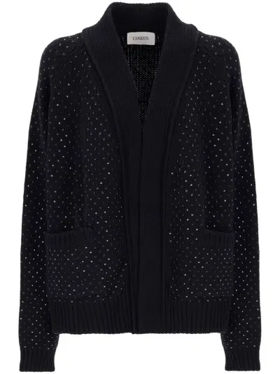 Laneus Rhinestone-embellished Cardigan In Black