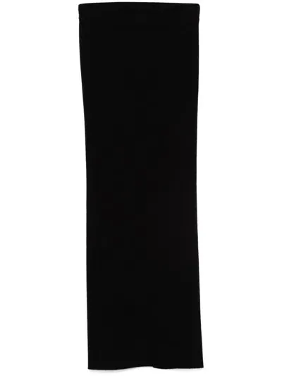 Laneus Ribbed Midi Skirt In Black