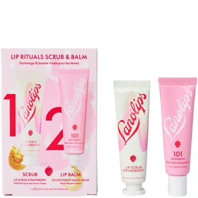 Lanolips Lip Rituals Scrub And Balm Strawberry In White