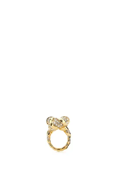 Lanvin Melodie Embellished Bow Detailed Ring In Gold