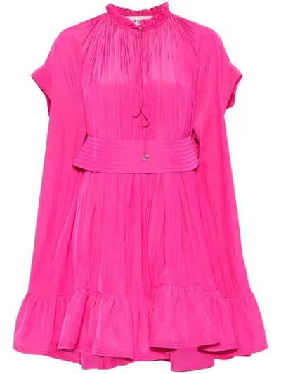 Lanvin Belted Mini Dress In Rosa