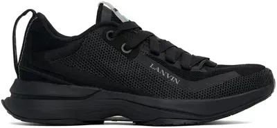 Lanvin Black L-i Mesh Sneakers In 1010 Black/black