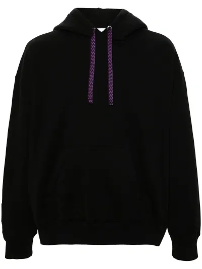 Lanvin Logo-embroidered Cotton Hoodie In Black