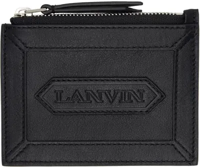 Lanvin Black Zipped Card Holder In 10 Black