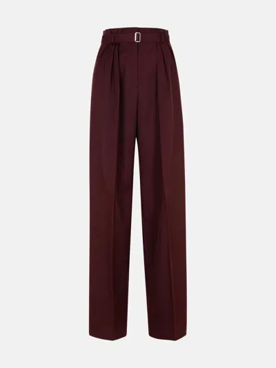 Lanvin Burgundy Wool Pants In Bordeaux