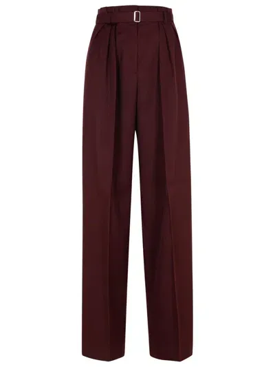 Lanvin Burgundy Wool Pants In Multicolor