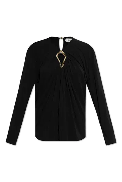 Lanvin Chest Cut Out Top In Black