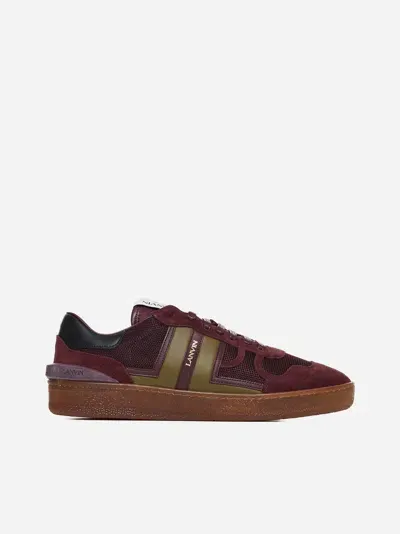 Lanvin Clay Mesh Sneakers For Men In Burgundy,green