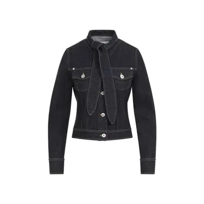 Lanvin Contrast Stitched Buttoned Jacket In Blue