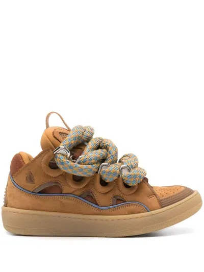 Lanvin Curb Sneakers In Camel