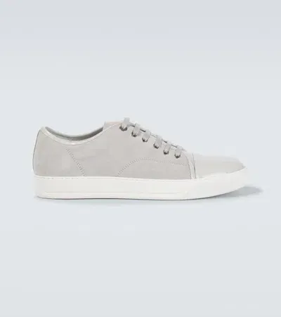 Lanvin Dbb1 Leather-trimmed Suede Sneakers In Grey