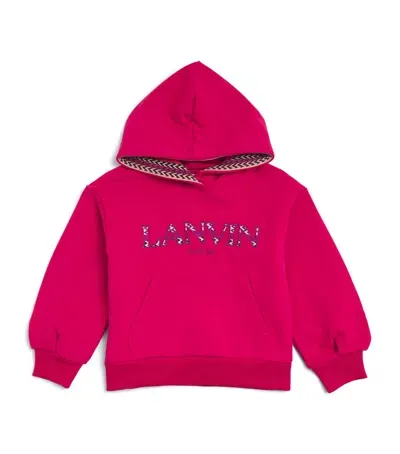 Lanvin Enfant Kids' Cotton Logo Hoodie In Pink