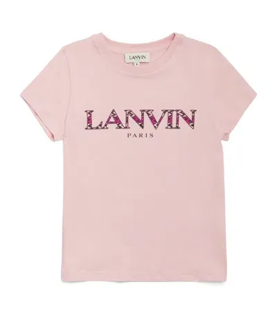 Lanvin Enfant Kids' Cotton Logo T-shirt In Pink