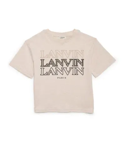 Lanvin Enfant Kids' Cotton Triple Logo T-shirt In White