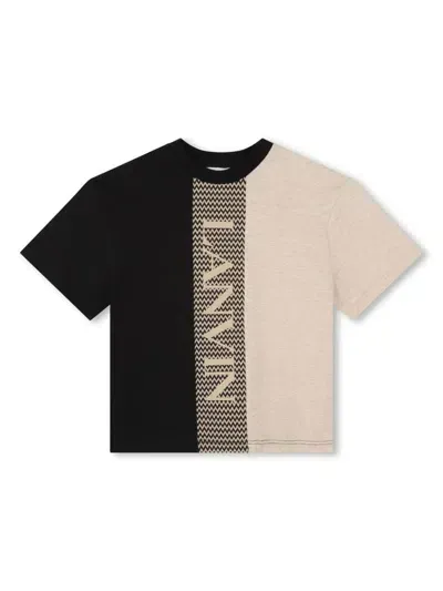 Lanvin Enfant T-shirt Mit Rundhalsausschnitt In Schwarz