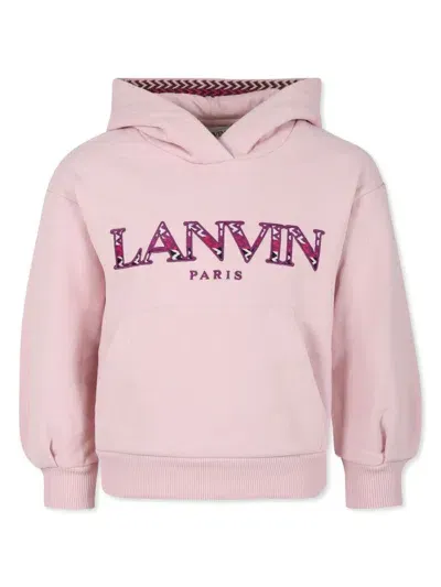 Lanvin Enfant Kids' Hooded Sweatshirt In Pink