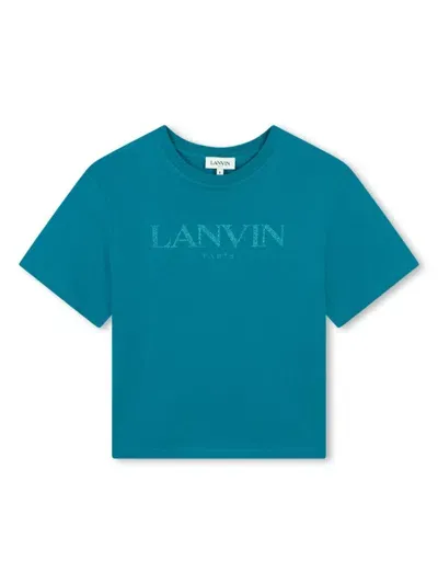 Lanvin Enfant Kids' Logo-print T-shirt In Blue