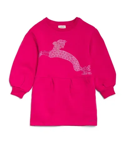 Lanvin Enfant Kids' Long-sleeve Animal Dress (4-14 Years) In Pink