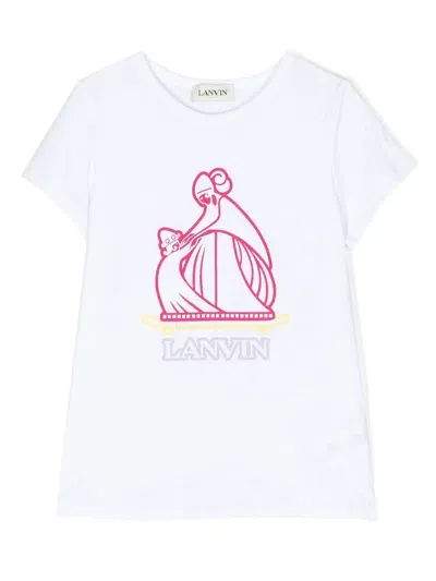 Lanvin Enfant Mother & Child Print T-shirt In Weiss