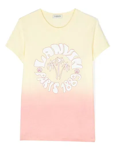 Lanvin Enfant Kids' Ombré-effect Cotton T-shirt In Yellow