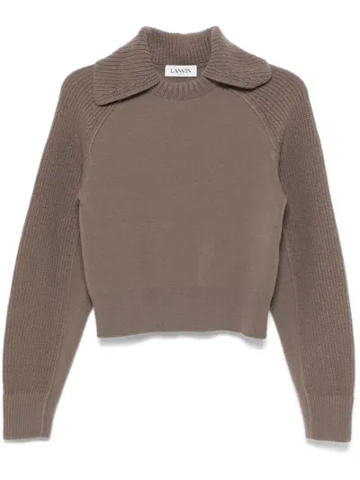 Lanvin Fine-knit Sweater In Brown