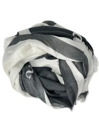 Lanvin Graphic-printed Raw-cut Edge Scarf