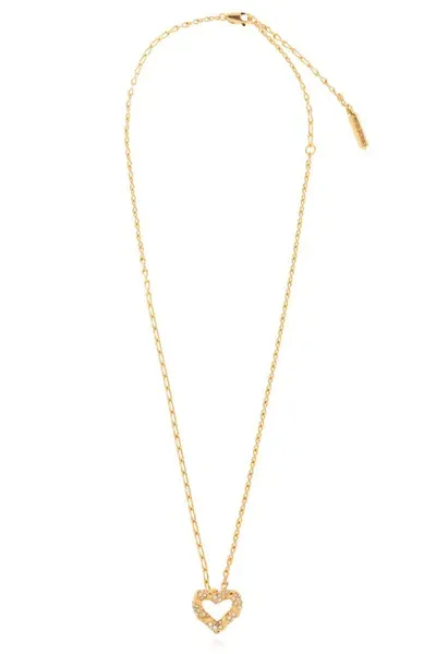 Lanvin Heart Shape Pendant Necklace In Gold