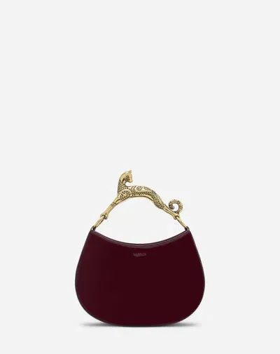 Lanvin Sac Hobo Cat En Cuir Brillant Pour Femme In Burgundy