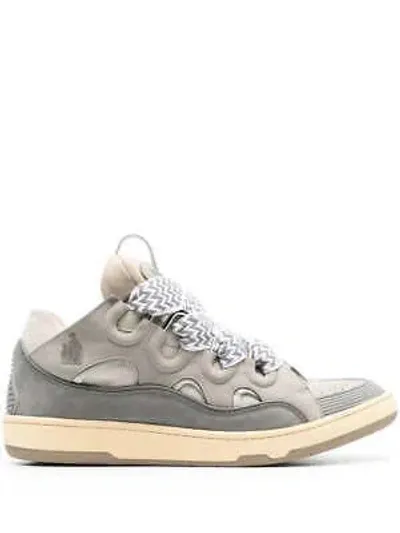 Pre-owned Lanvin Fmskrk11 Man Grey 2 Sneakers 100% Original