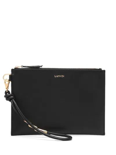 Lanvin Leather Clutch Bag In Black