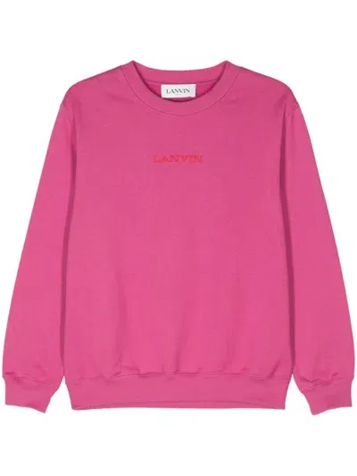 Lanvin Logo-embroidered Sweatshirt In Pink