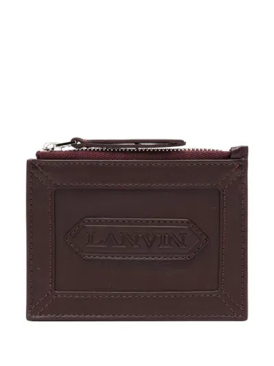 Lanvin Logo-patch Wallet In Red