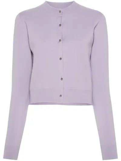 Lanvin Long Sleeve Cardigan In Purple