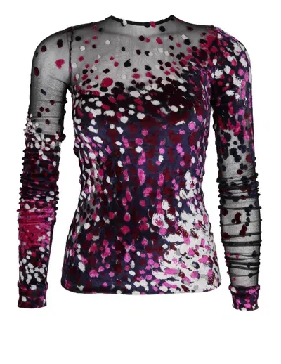 Lanvin Long-sleeved Jersey Top In Multicolor