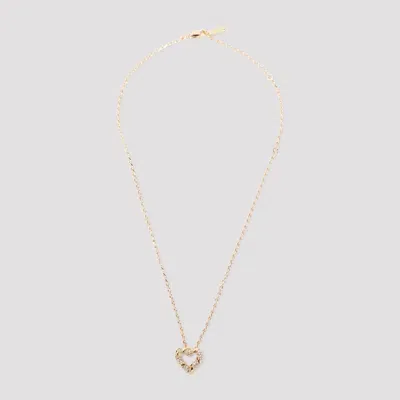 Lanvin Melodie Heart Necklace In Gold Crystal