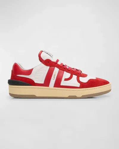 Lanvin Men's Clay Suede And Nylon Low-top Sneakers In Red