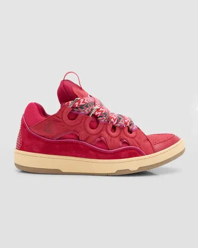 Lanvin Men's Curb Chunky Low-top Sneakers In Watermelon